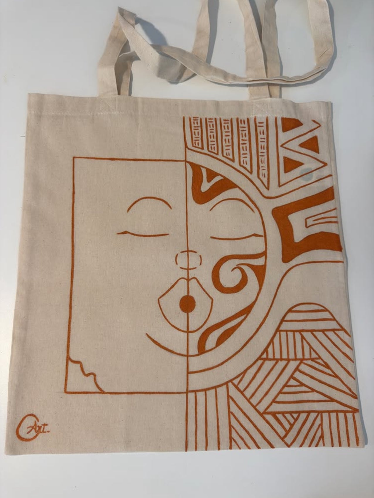 Femme totem orange-Tote bag 1/2