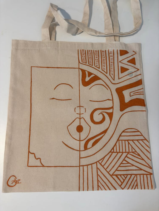 Femme totem orange-Tote bag 1/2