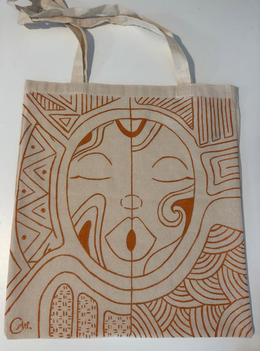 Femme Totem orange- Tote bag entier